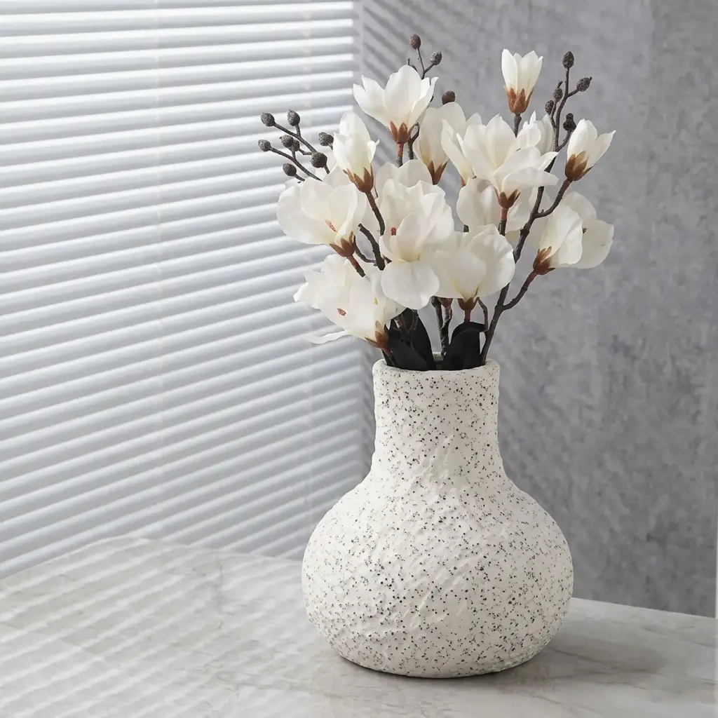 360 HOME VASE CERAMIC WHITE MATT 18*20