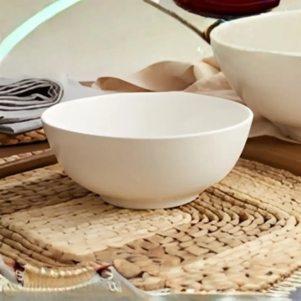 360 HOME 5 ROUND BOWL-12.5 WHITE CERAMIC 48.5*39*28CM 