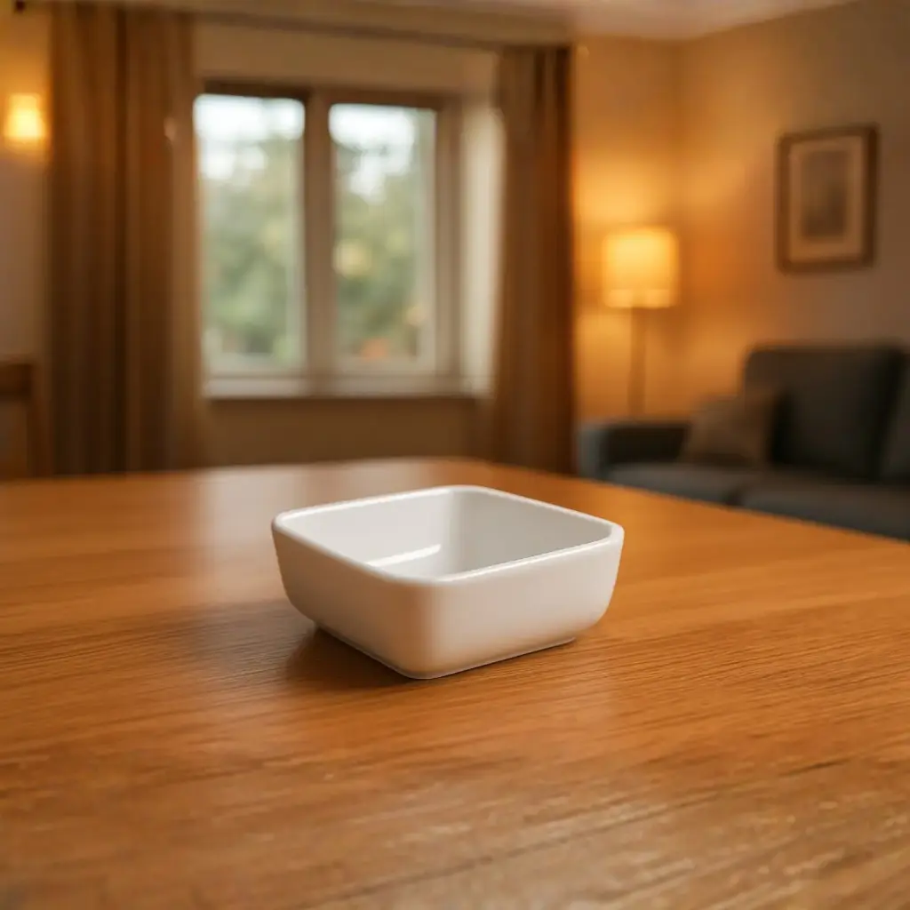 360 HOME SINGLE GRID 3*3CM SQUARE CUP-7.5  WHITE CERAMIC 44*32*25CM