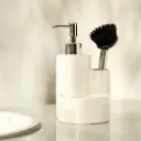 360 HOME CERAMIC LOTION BOTTLE CHROME NOZZLE 12.1*11.5*13/19.3CM WHITE