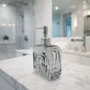 360 HOME GLASS LOTION BOTTLE10.2x4.5x10/16GR：400GRS SPRAY COLOR GREY,17-4402TCX