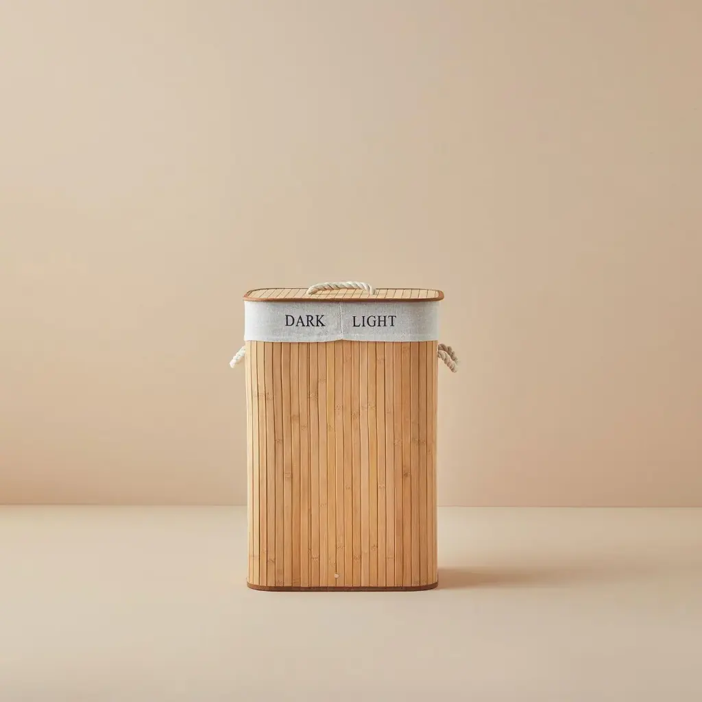 360 HOME DIRTY LAUNDRY BASKET RECTANGULAR COLOR SEPARATION INNER POCKET WITH LID  52X32X60