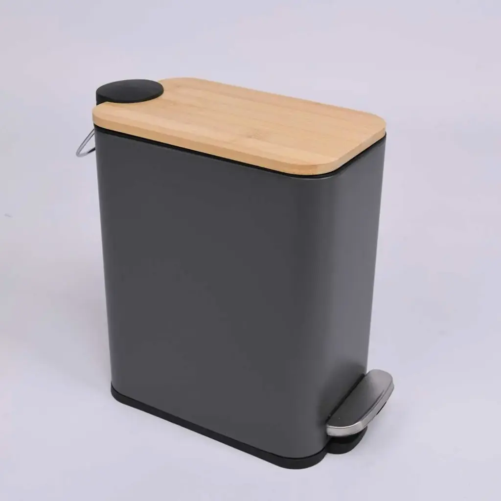 360 HOME IRON TRASH CAN RECTANGULAR 27x14.2x27.5cm,1059g GREY PAINTED