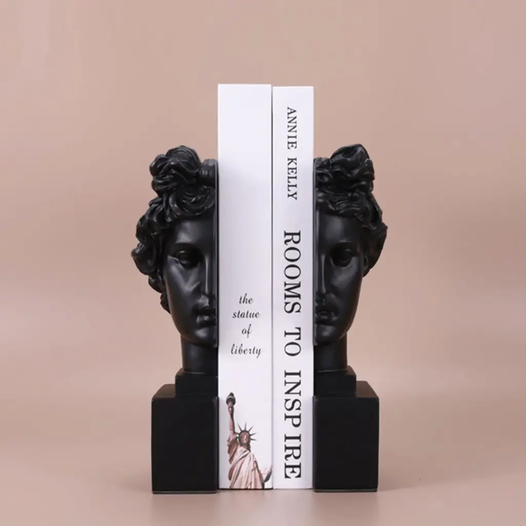 360 HOME GREEK BOOKENDS 22.5*9*10.5 BEIGE/BLACK
