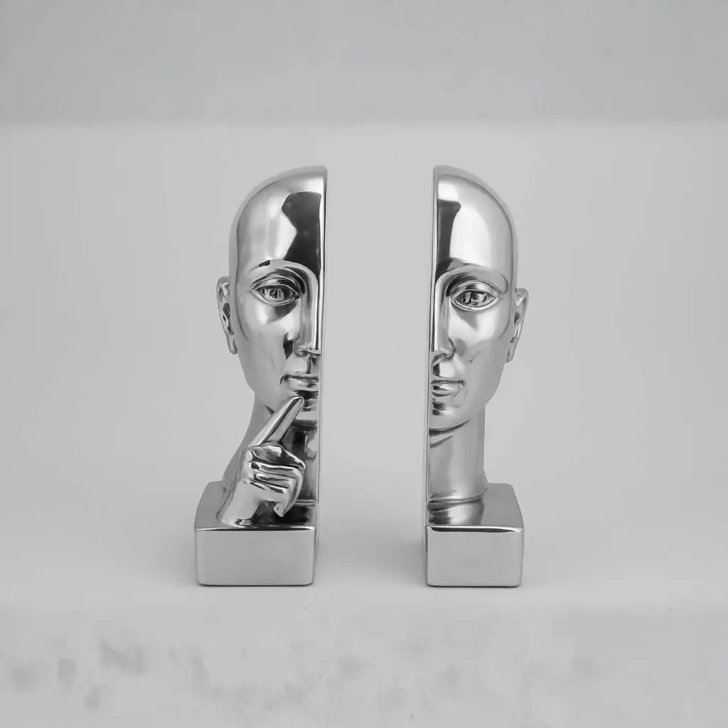 360 HOME THINKER BOOKENDS 9*8.5*20 SILVER