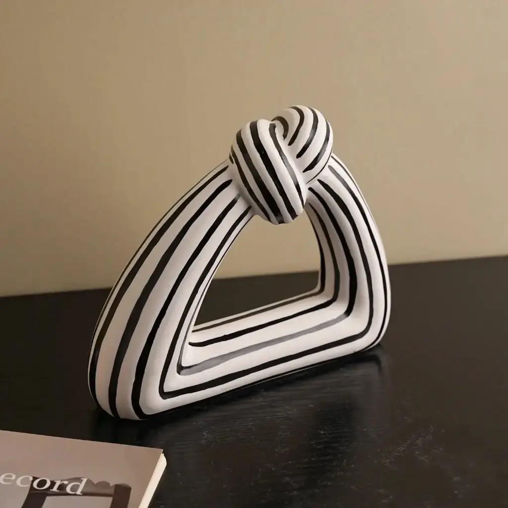 360 HOME DECORATIVE KNOT STATUES 24*12*23 BLACK & WHITE 