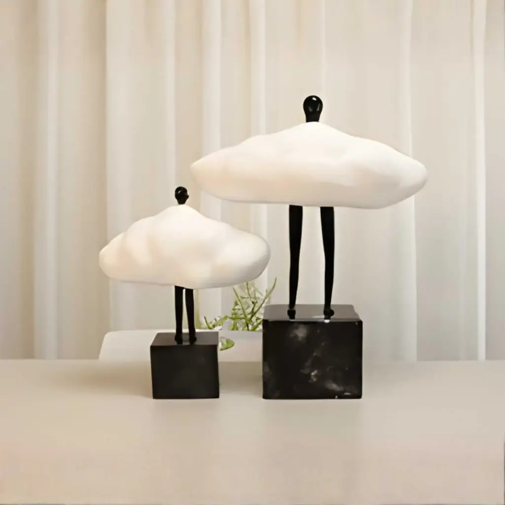 360 HOME CLOUD SCULPTURES 27*15.5*38 BLACK & WHITE