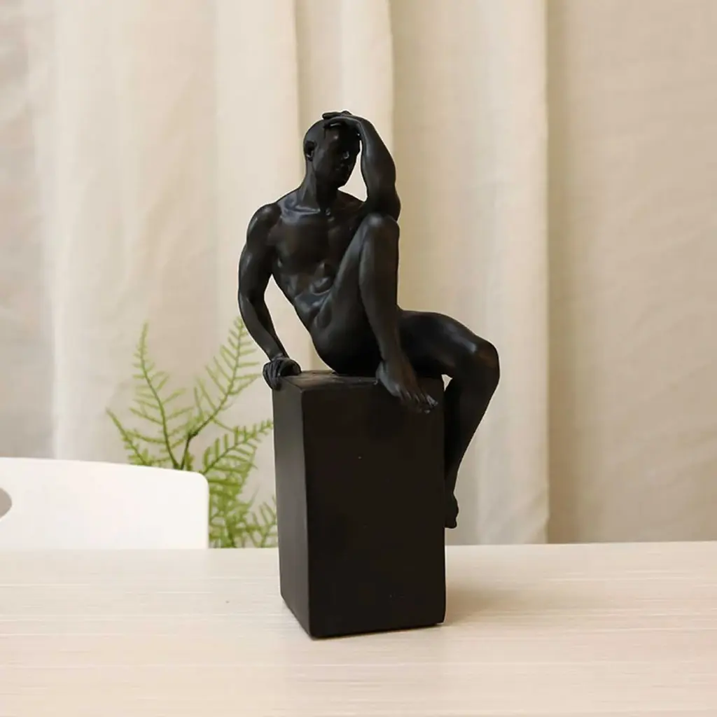 360 HOME CONTEMPLATING  SCULPTURES 11*10*23 BLACK & WHITE