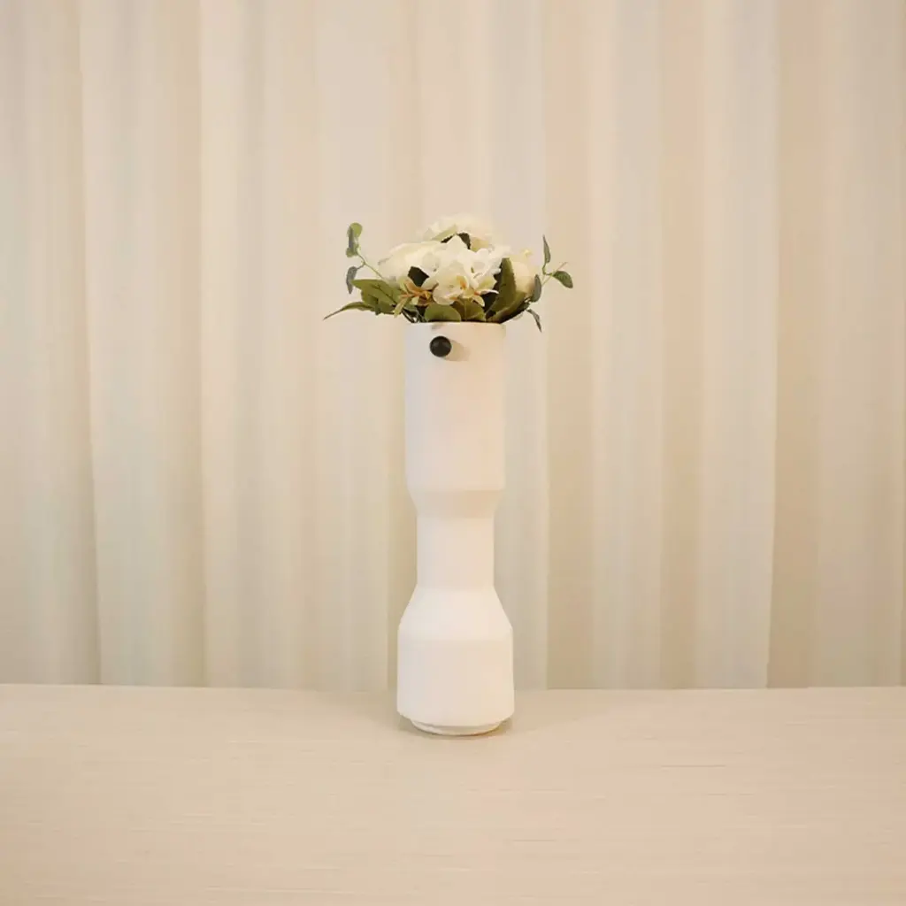 360 HOME MINIMALIST VASES 11*11*34 WHITE
