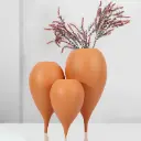 360 HOME ELEVATED FLOWER VASES 29*24*33 WHITE/BROWN