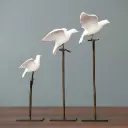 359 HOME DECORATIVE PERCHED BIRDS S,M,L WHITE/BLACK