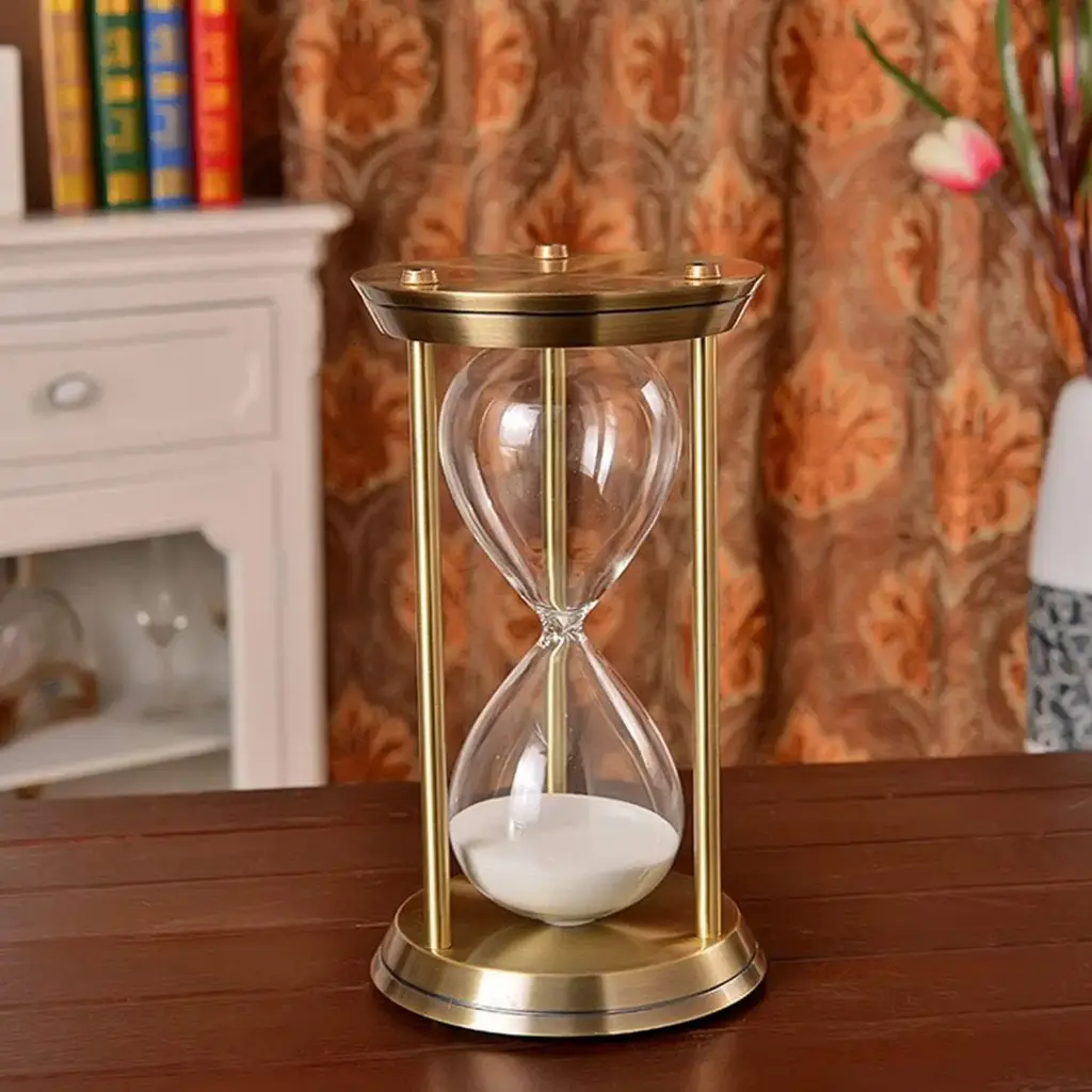 360 HOME DECORATIVE HOURGLASS 17*17*31cm GOLD/SILVER
