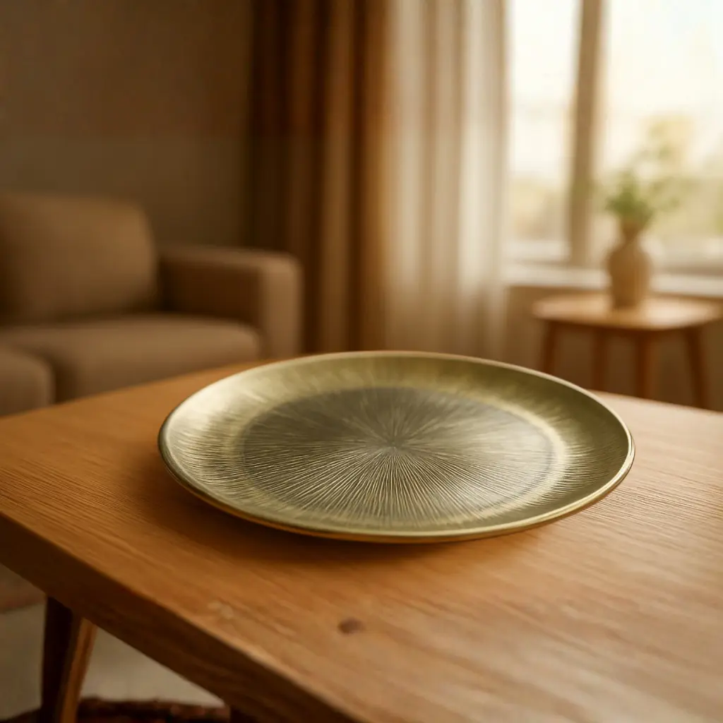 360 HOME GLASS PLACEMAT STRIPED ELECTROPLATE 33CM GOLD