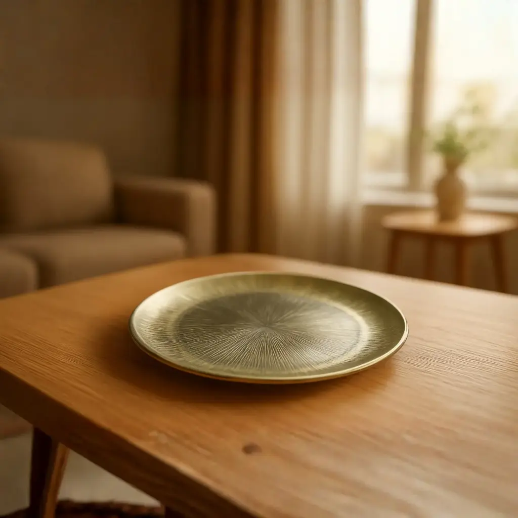 360 HOME GLASS PLACEMAT STRIPED ELECTROPLATE 27CM GOLD