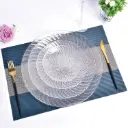 360 HOME GLASS PLACEMAT STRIPED ELECTROPLATE EDGE 27CM