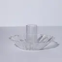 360 HOME CANDLESTICK GLASS 10*6CM CLEAR FLUTED