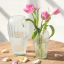 360 HOME VASE GLASS CLEAR 8*25CM LARGE CALIBER LANTERN SHAPE