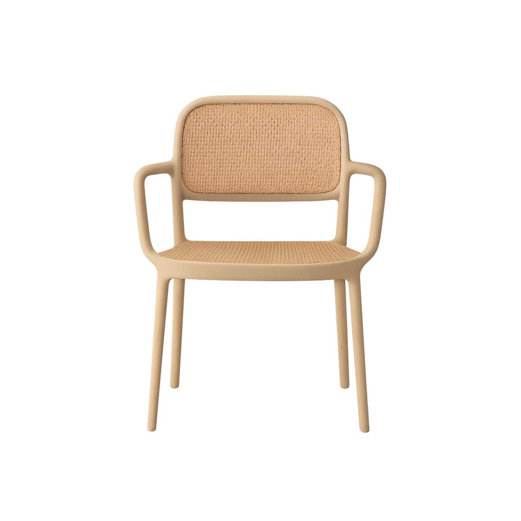360 HOME CHAIR POLYPROPILENE FRAME+RATAN BACKREST+SEAT BEIGE