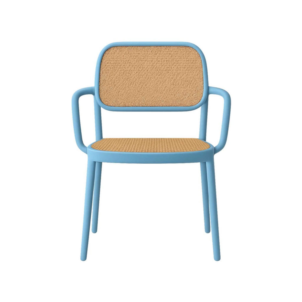 360 HOME CHAIR POLYPROPILENE FRAME+RATAN BACKREST+SEAT BLUE