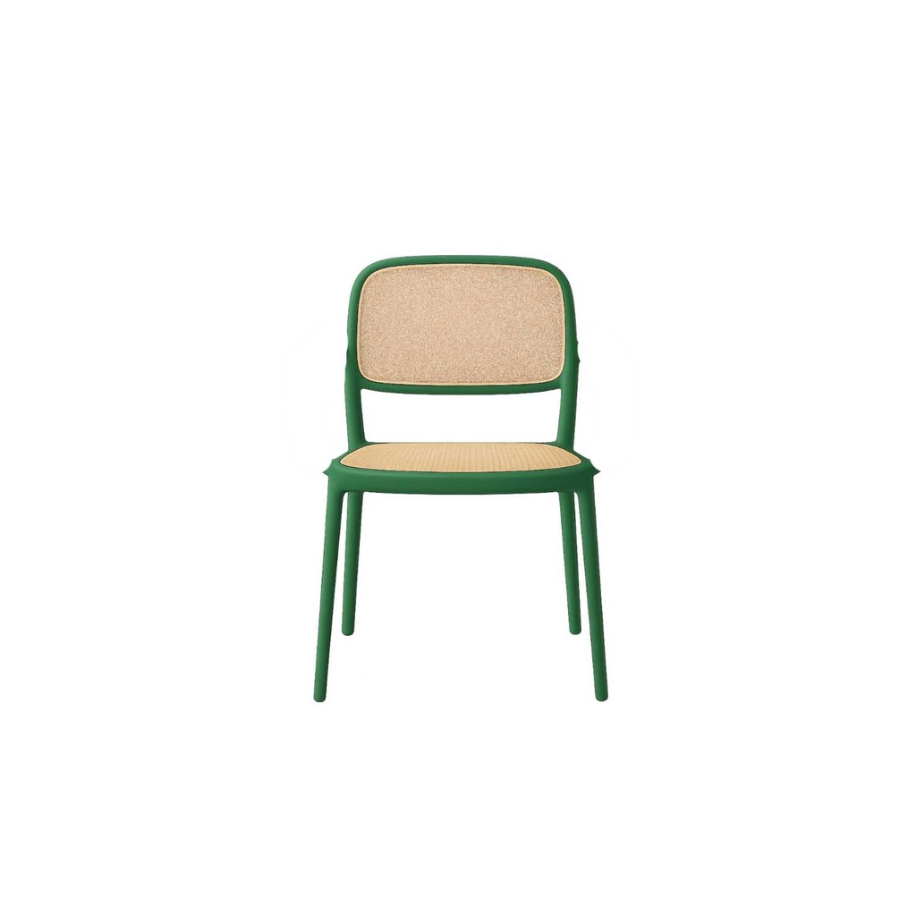 360 HOME CHAIR DINING ARMLESS STACKABLE POLYPROPILENE RATAN LOOK GREEN
