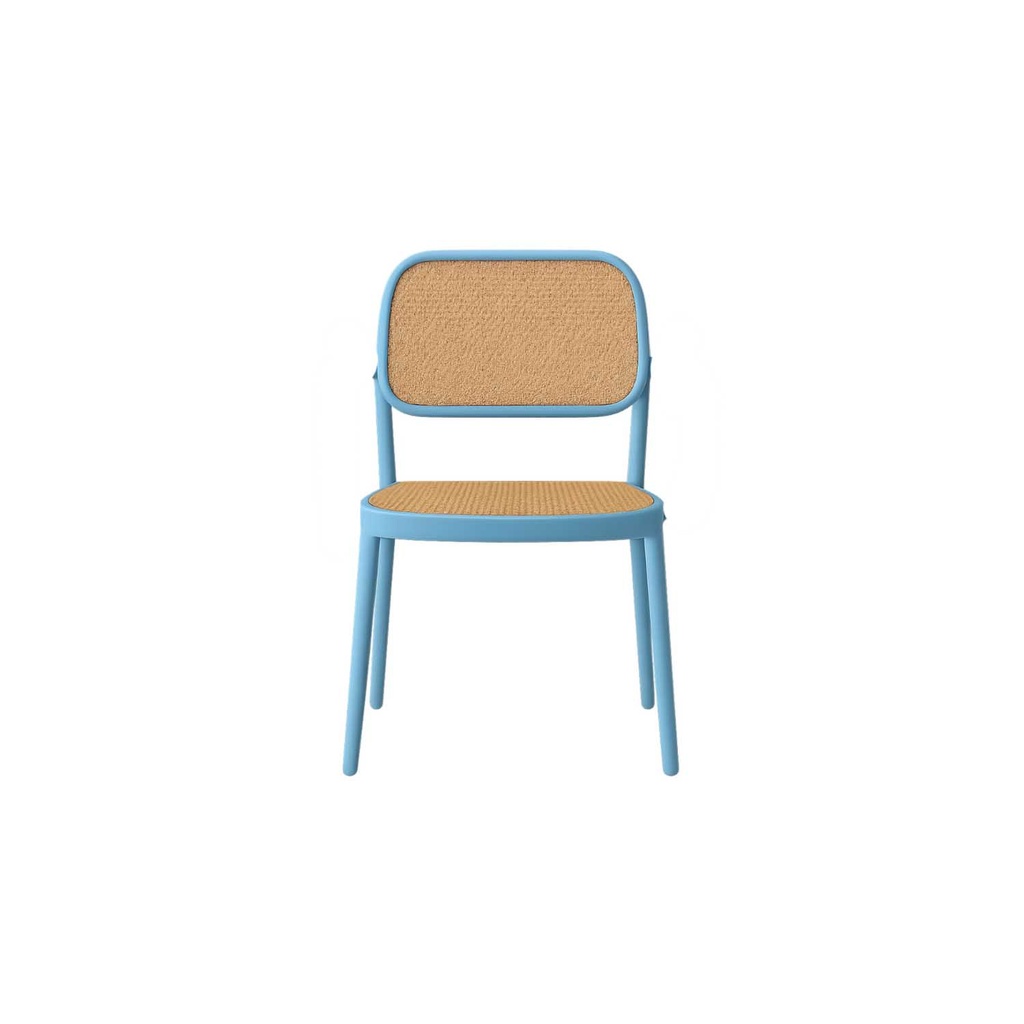 360 HOME CHAIR DINING ARMLESS STACKABLE POLYPROPILENE RATAN LOOK BLUE