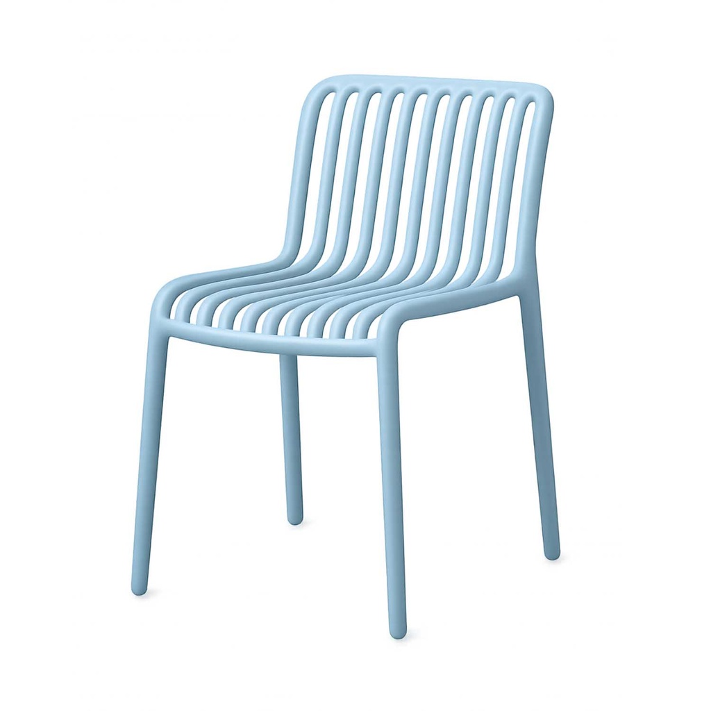 360 HOME CHAIR SLATTED CURVED LINES ON THE BACKREST AND SEAT BLUE