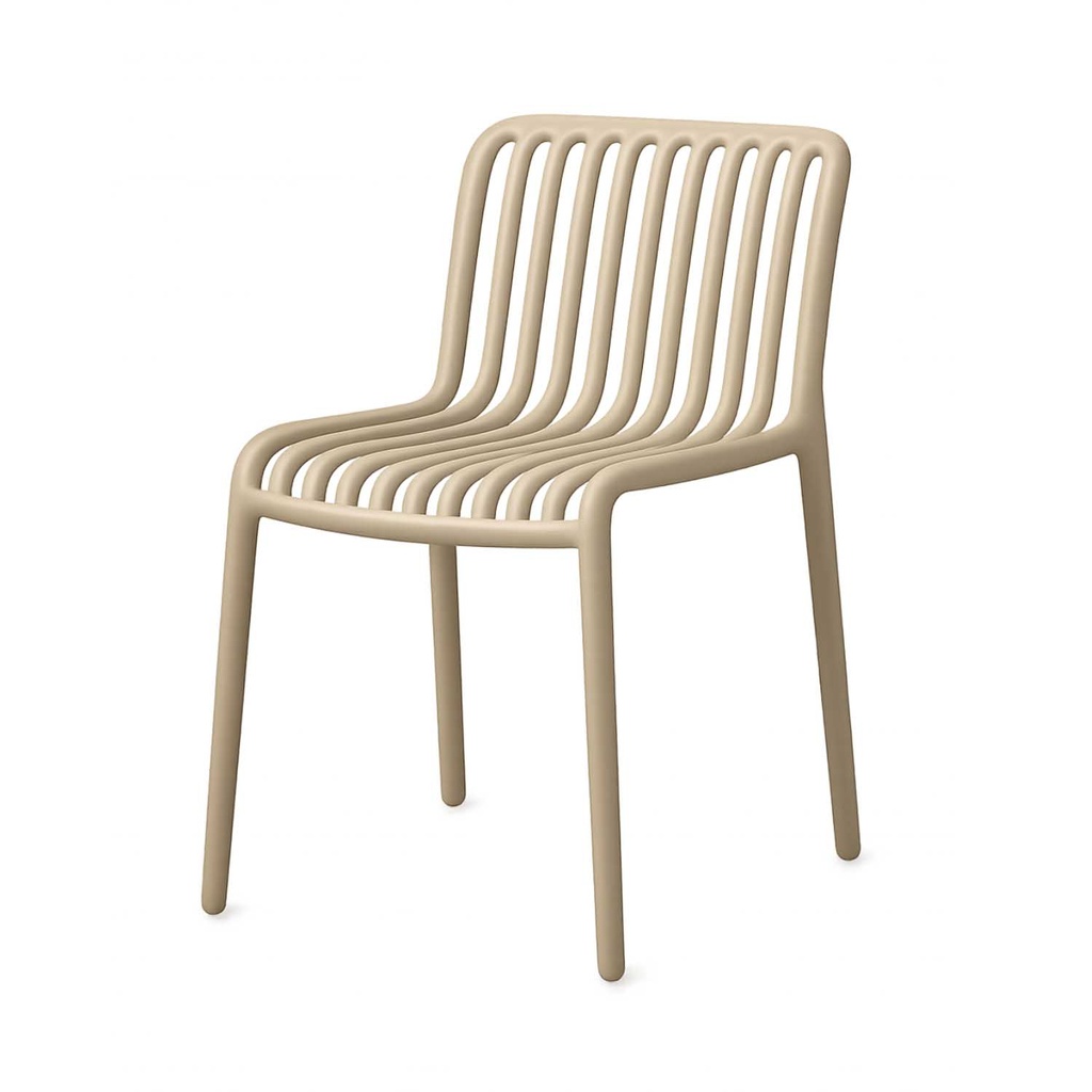 360 HOME CHAIR SLATTED CURVED LINES ON THE BACKREST AND SEAT BEIGE