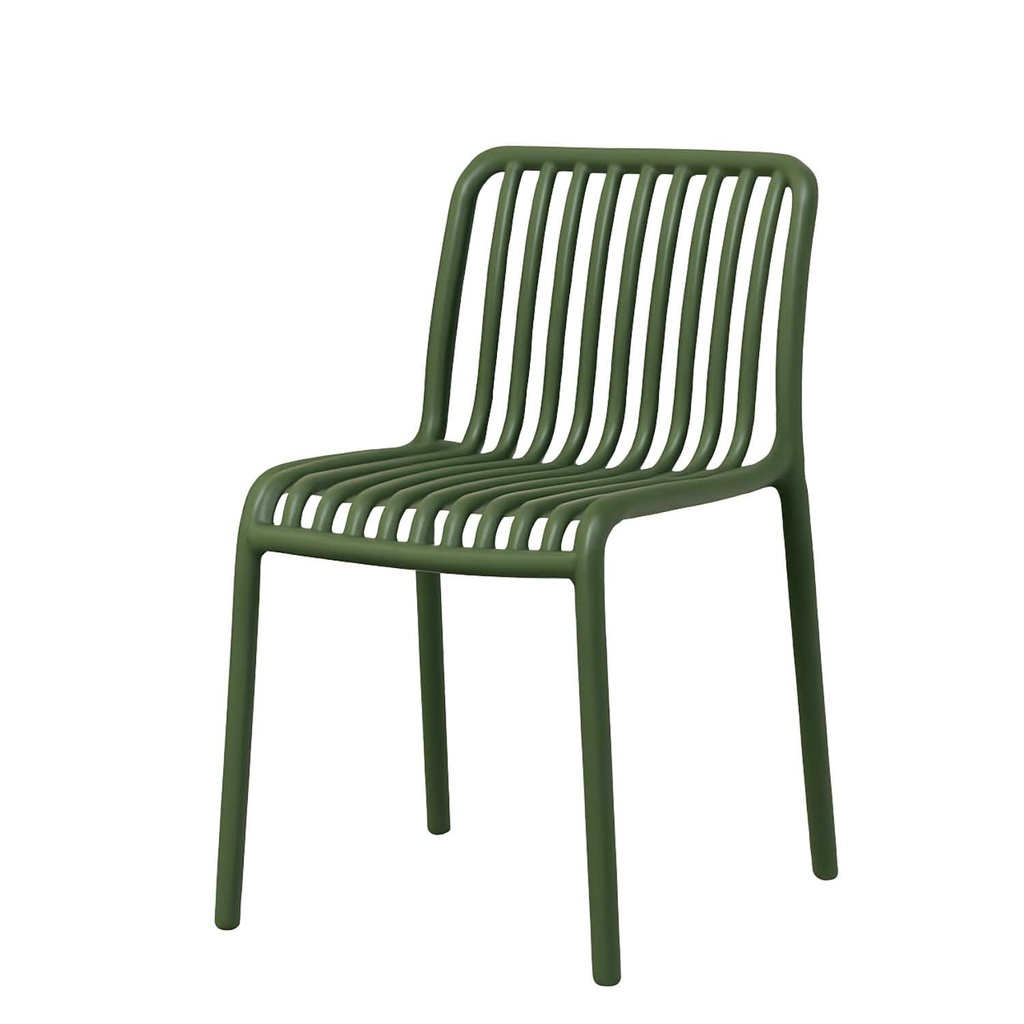 360 HOME CHAIR SLATTED CURVED LINES ON THE BACKREST AND SEAT GREEN