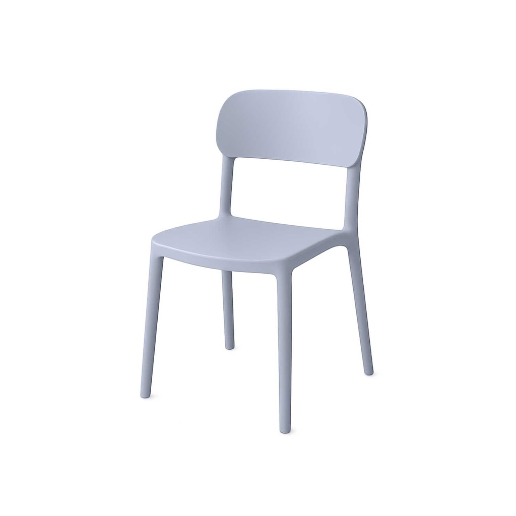 360 HOME CHAIR ARMLESS STACKABLE RETRO DESIGN+WIDE SEAD & SLIGHTLY TITED BACKREST GREY