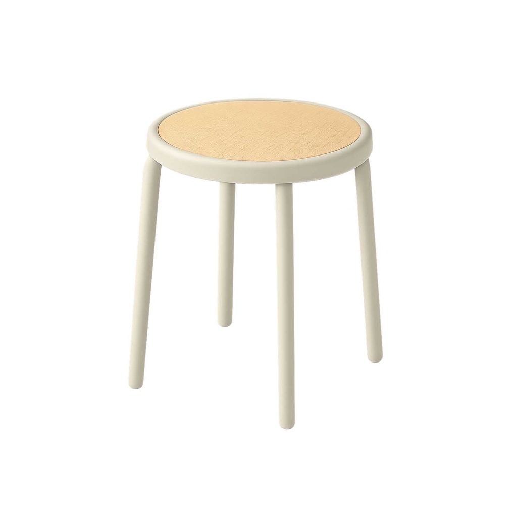 360 HOME STOOL RATTAN STACKABLE PLASTIC BACKLESS ROUND DESIGN WITH 4 LEGS WHITE