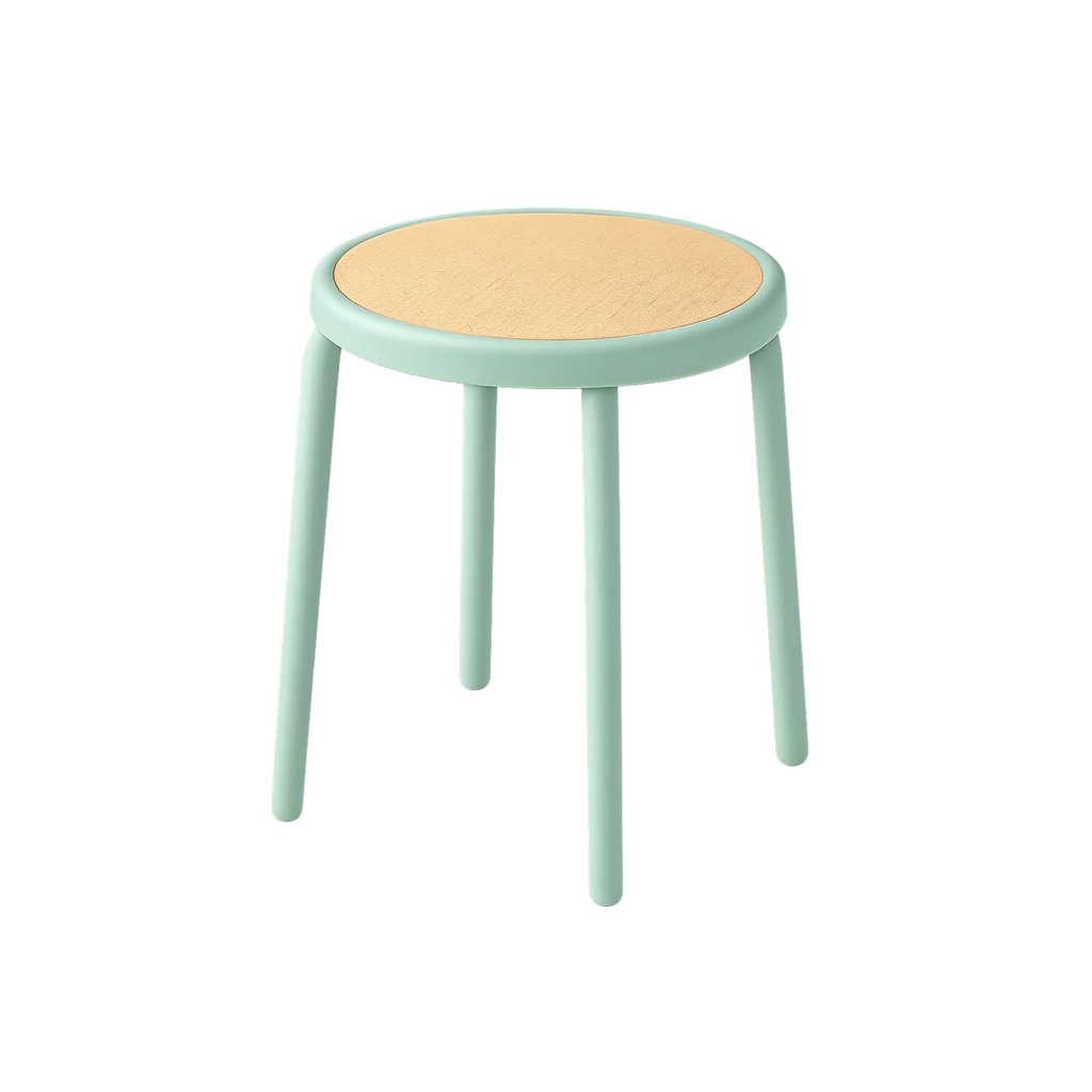 360 HOME STOOL RATTAN STACKABLE PLASTIC BACKLESS ROUND DESIGN WITH 4 LEGS MINT