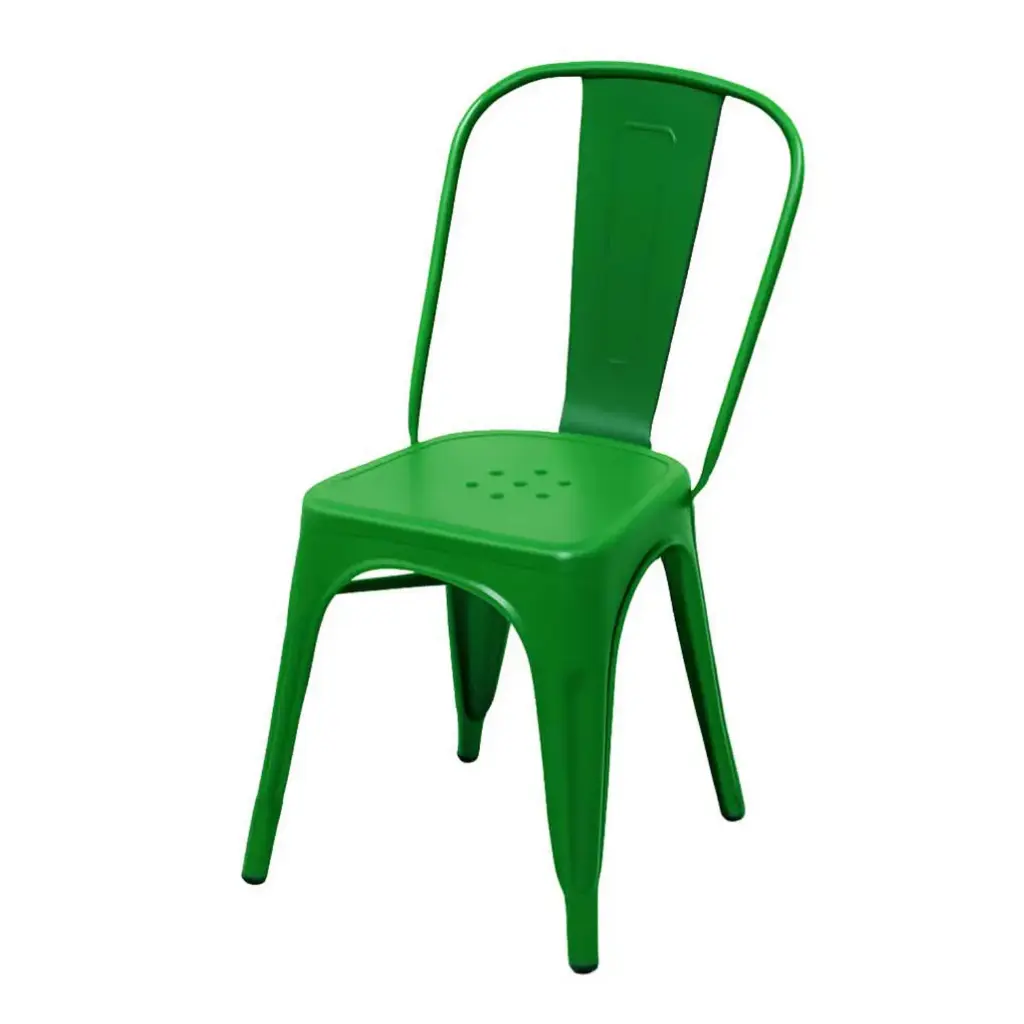 360 HOME CHAIR HEAVY-DUTY IRON SLAT BACK GREEN