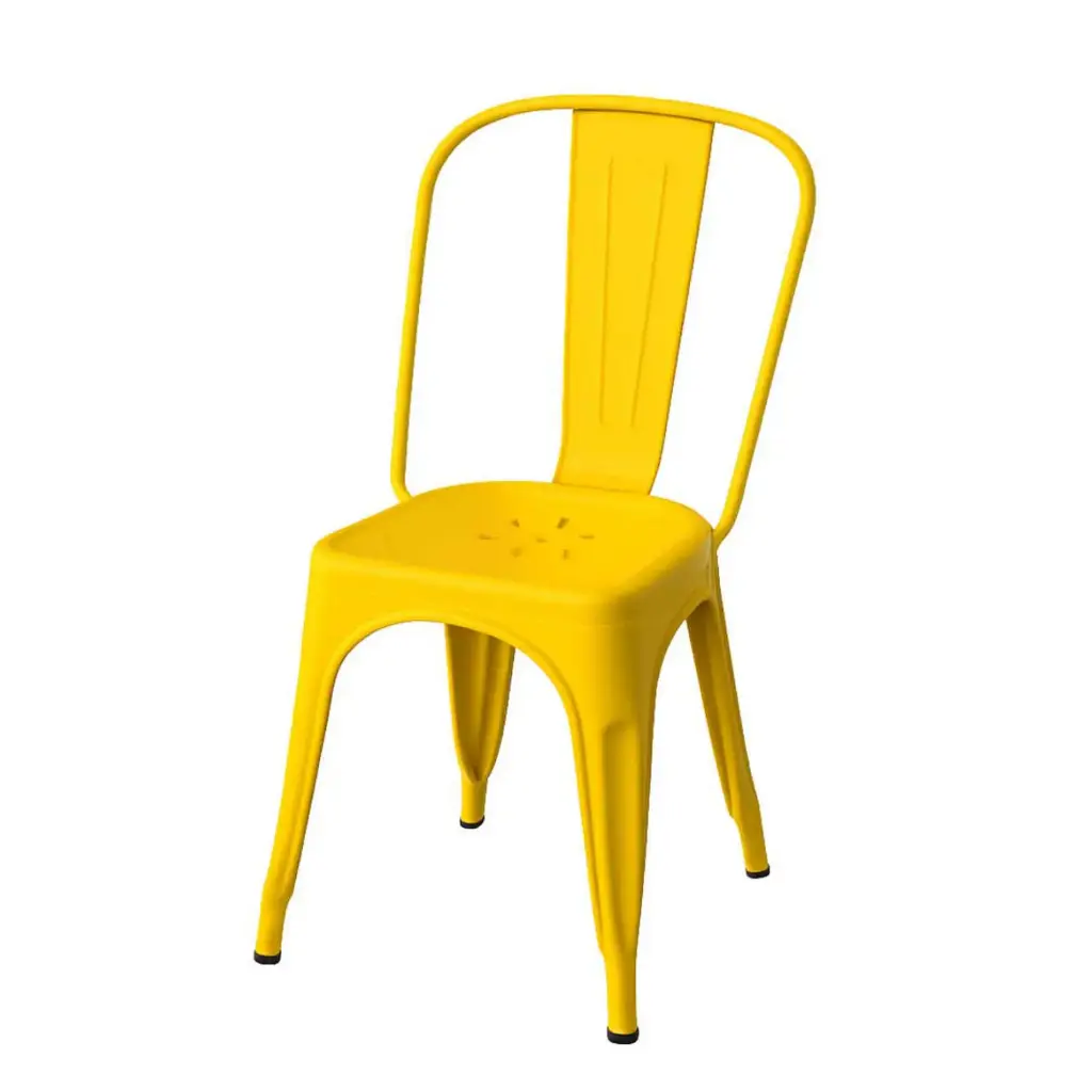 360 HOME CHAIR HEAVY-DUTY IRON SLAT BACK  YELLOW