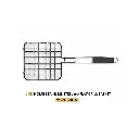 360 HOME STAINLESS STEEL BBQ FLAT HAMBURGER GRILL BASKET 21*21*50CM