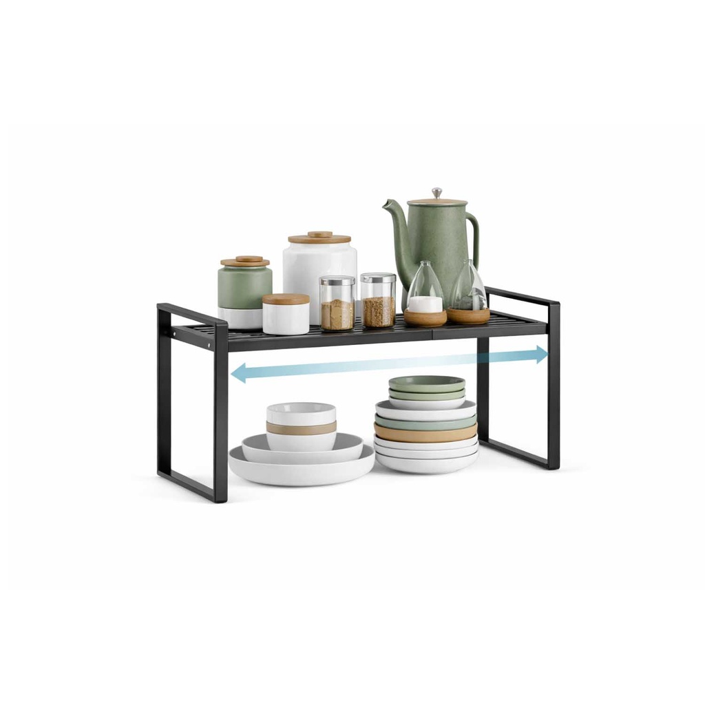 360 HOME EXPANDABLE IRON CABINET KITCHEN COUNTER SHELF ORGANIZER STORAGE RACK 33*22*6 BLACK