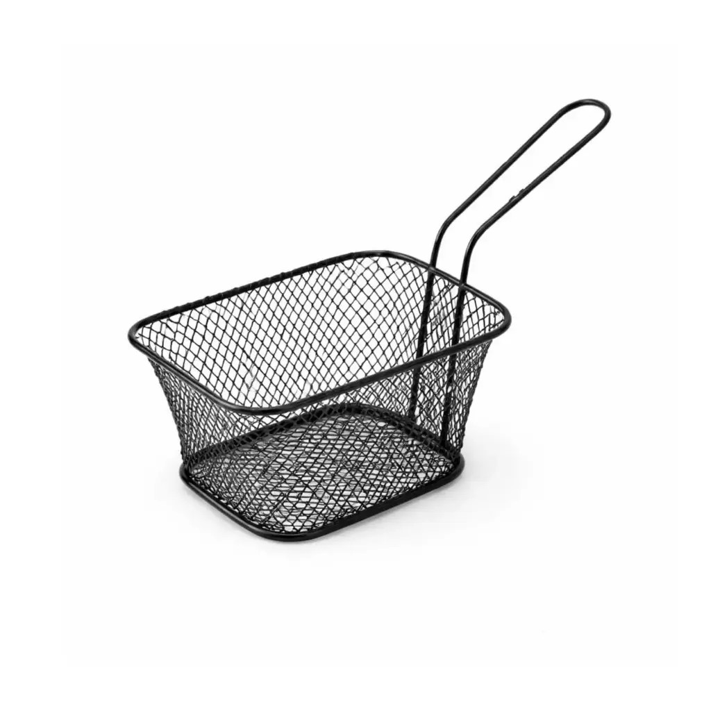 360 HOME LARGE SQUARE IRON FRENCH FRY BASKET 14*10.5*6.5 BLACK