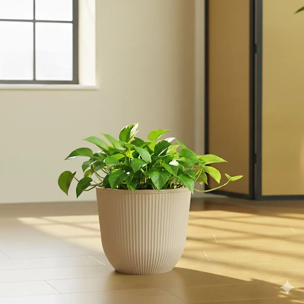 360 HOME POLYPROPYLENE FLOWER POT ROUND 35.5*21.5*31CM DARK GREY/GREY/BEIGE/OFF-WHITE