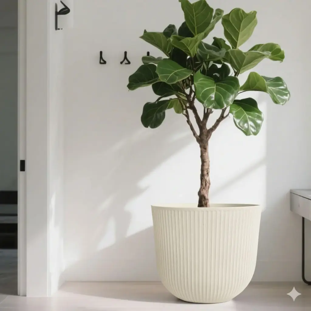 360 HOME POLYPROPYLENE FLOWER POT ROUND 44.5*25.5*39.5CM DARK GREY/GREY/BEIGE/OFF-WHITE