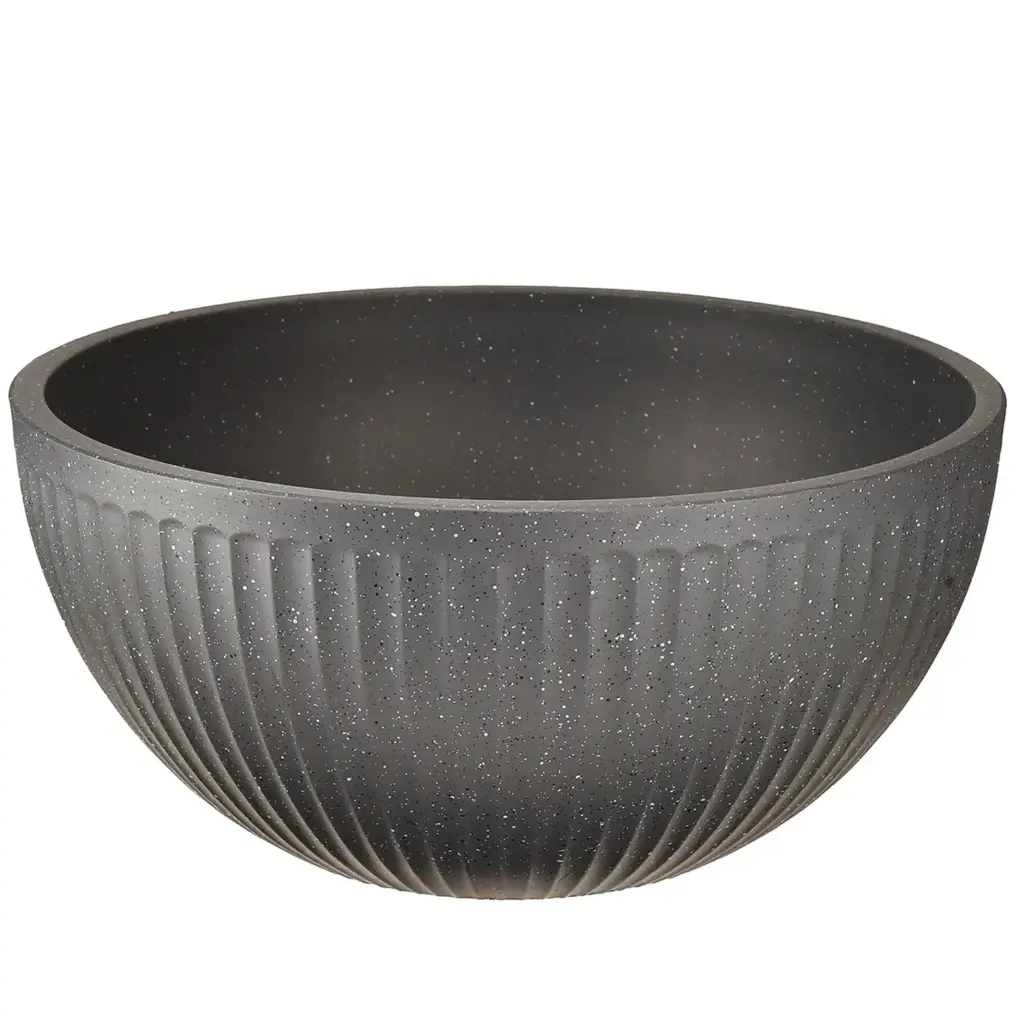 360 HOME POLYPROPYLENE FLOWER POT ROUND 30*14*14CM DARK GREY/GREY/BEIGE/OFF-WHITE
