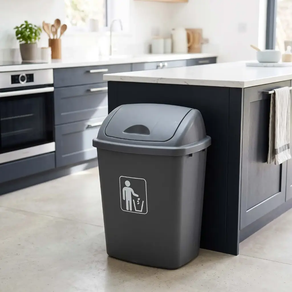 360 HOME PLASTIC BIN 42.5*32.5*57CM 40L SWING LID RECTANGULAR INDOOR - OUTDOOR