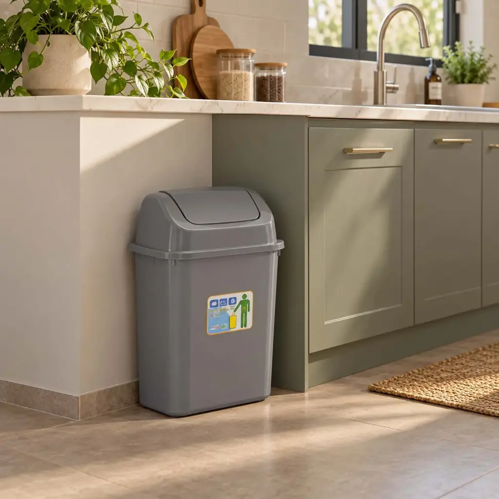 360 HOME PLASTIC BIN 37*27*38+14 30L SWING LID RECTANGULAT INDOOR-OUTDOOR