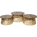360 HOME TABLE 66*66*34 59*59*32 53*53*29 RATAN & WOOD SET OF 3PCS ROUND NATURAL