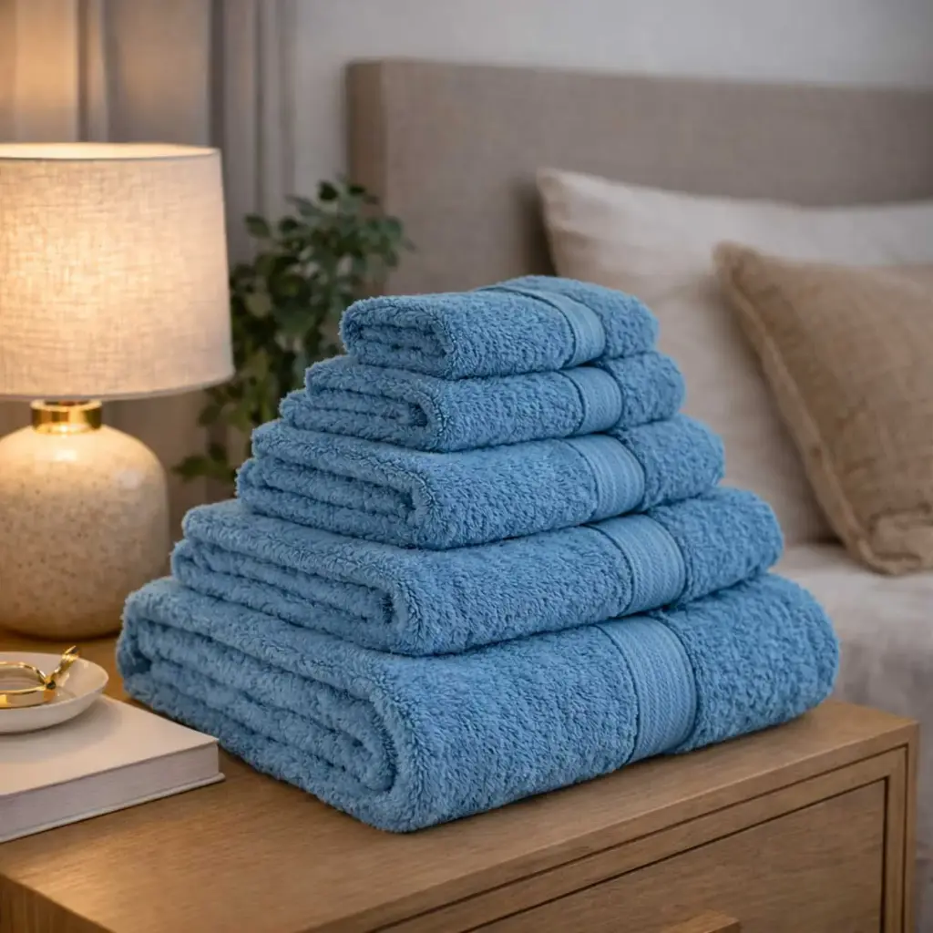 360 HOME EGYPTIAN TOWELS 100% COTTON AQUA BLUE COLOR 35*50CM 123GRS