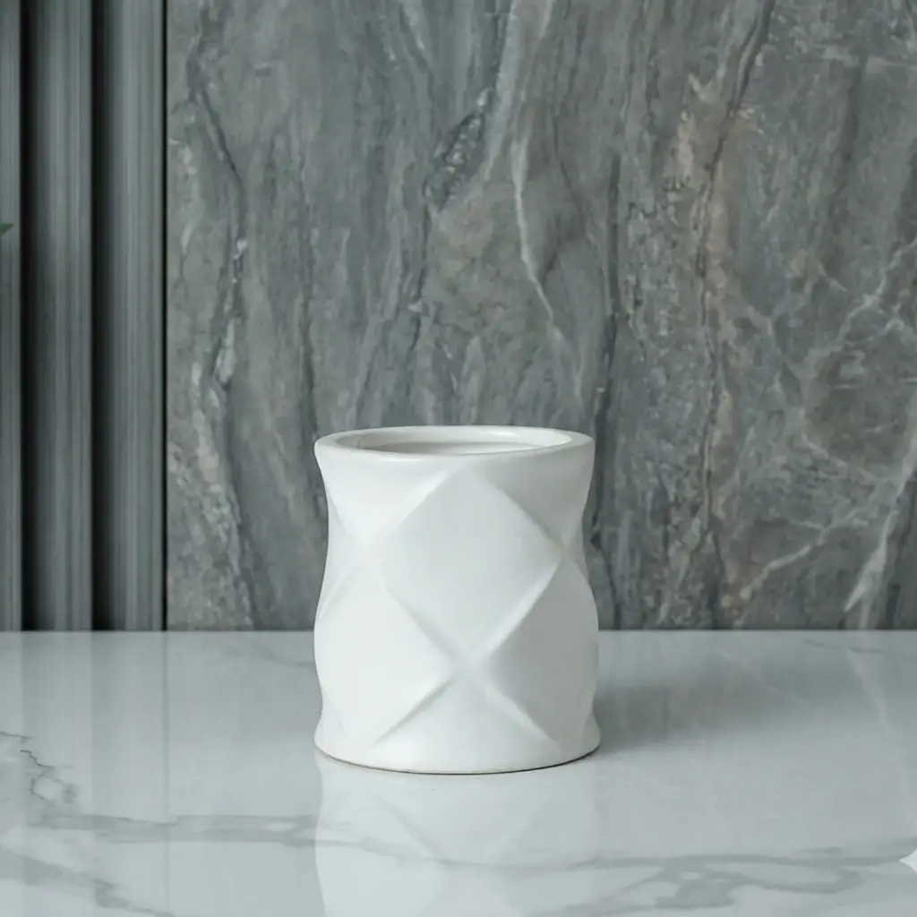 360 HOME VASE CERAMIC WHITE MATT D15 BD15 H13