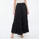 360 COTTON LONG SKIRT CRINKLE BLACK 