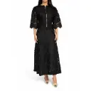 360 COTTON SET SKIRT/SHIRT GUIPURE LACE BLACK M/L