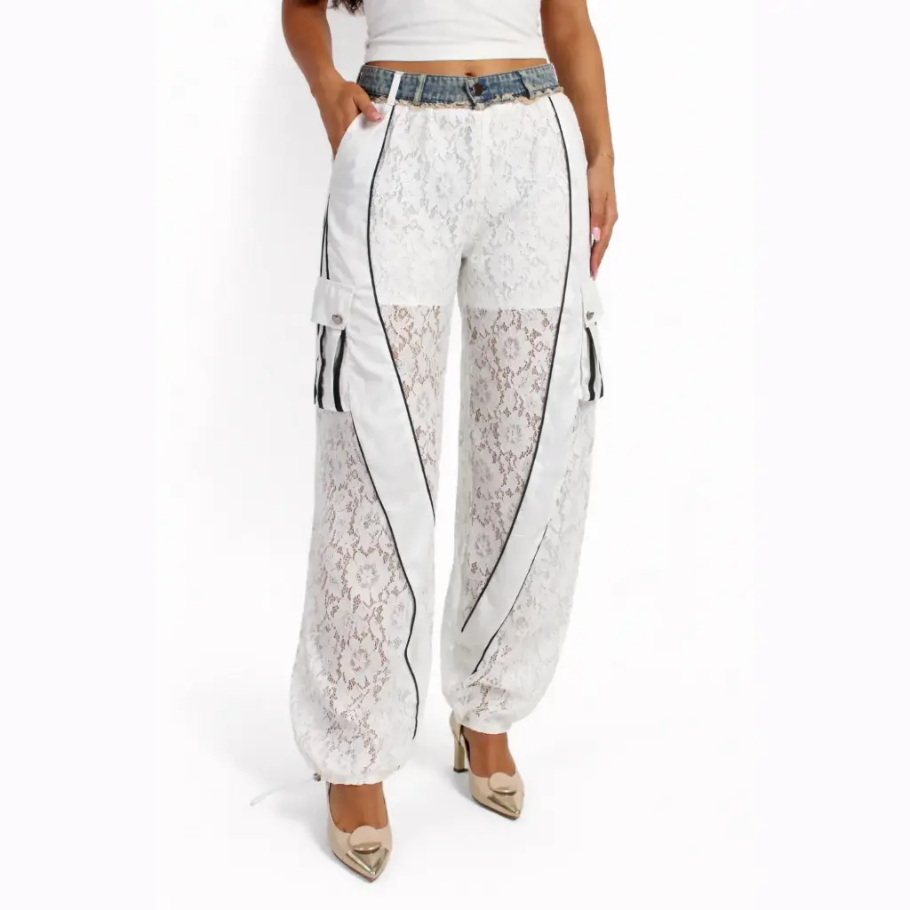 360 COTTON PANT LACE WHITE S/M