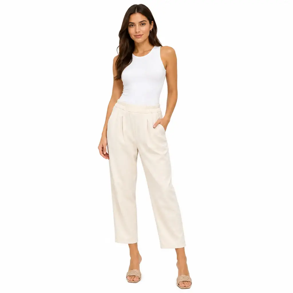 360 COTTON ANKLE PANT BEIGE 
