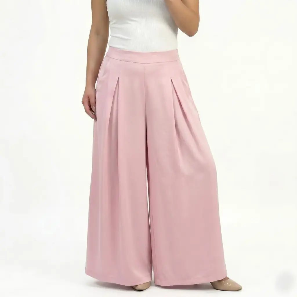 360 COTTON PANT WIDE LEG  BABY PINK 