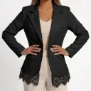 Blazer with lace black 
